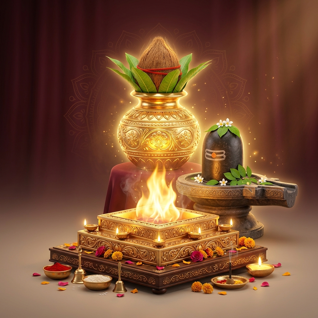 Traditional Brass Diya Oil Lamp 3D Icon